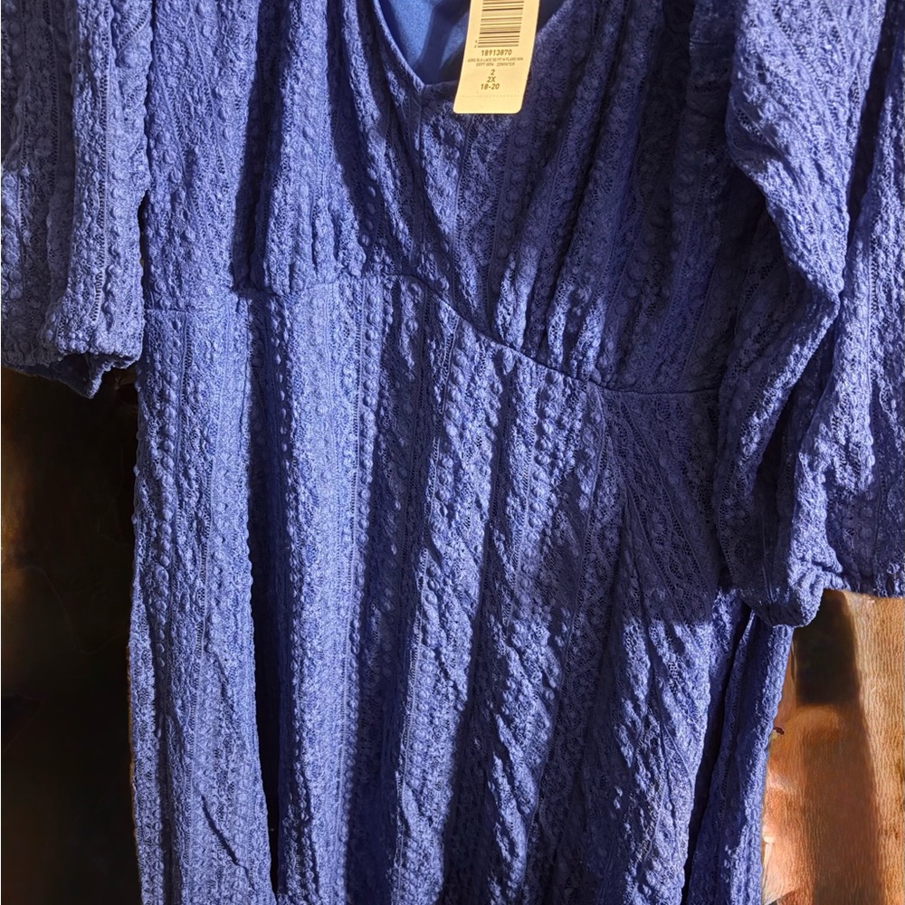 Torrid Blue Textured Backless Dress
